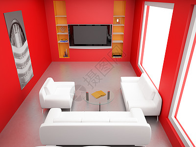 内部的桌子公寓房子装饰插图电视风格扶手椅房间窗户背景图片