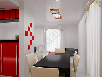 内部的窗户插图地面房子公寓厨房桌子房间椅子建筑学图片
