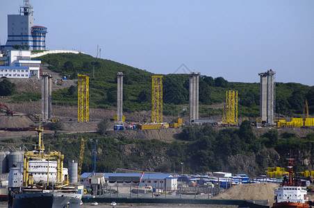 桥起重机货物建筑电梯城市设备港口起重运输图片