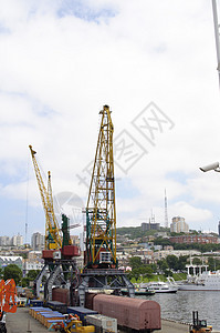 城市起重电梯火车轨道货物起重机海洋运输设备港口图片