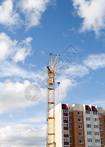 住房大楼城市建筑起重机窗户建筑学房子花朵天空街道图片