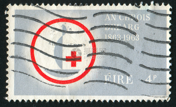 邮票横幅灰色文字圆形徽章集邮邮件红色邮戳圆圈图片