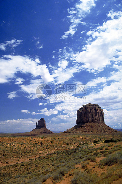 古迹谷纪念碑蓝色沙漠侵蚀土地手套植物群干旱植被天空图片