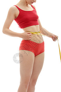 测量体重量数字女性腹部损失磁带女孩营养组织测量图片