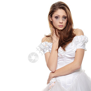 悲伤的新娘婚礼压力婚姻女士困惑情绪哭泣青少年沉思女孩图片