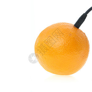 橙色USB甜点水果技术食物贮存电脑圆圈电路柠檬解决方案图片