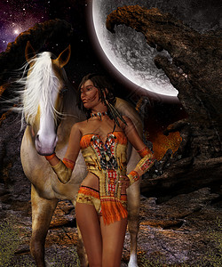 美国丽人自由荒野原住民骑术酋长文化野生动物土著鬃毛语言图片