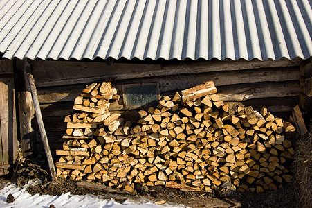 木柴树干林业日志黄色柴堆木材材料树木纹理背景图片