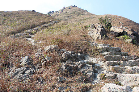 穿过山岳的路径太阳黄色岩石旅行砂岩桦木阳光地标旅游风景图片