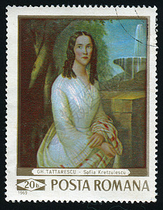 邮票艺术家邮资信封邮戳女孩女性女士绘画博物馆邮件图片