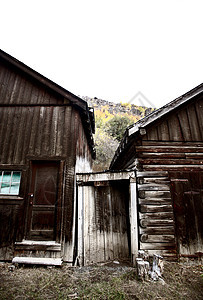 不列颠哥伦比亚北部的原木建筑观光房屋木头场景日志旅行电报住宅风景风化图片