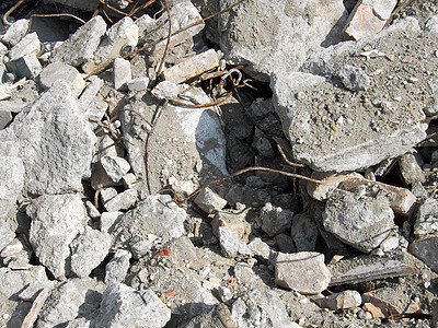 碎片鞭打灰尘工业金属破坏拆除地震垃圾废墟房子图片