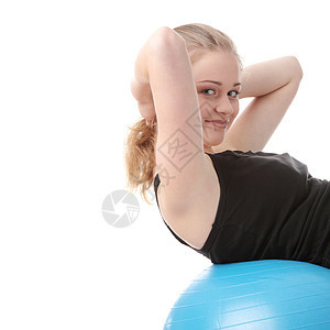 参加健身运动的年轻快乐妇女女孩身体健身房训练女性福利运动装活动有氧运动成人图片