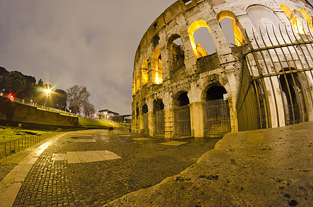 罗马夜景罗马夜幕巨集景观废墟遗产历史性蓝色场景石头纪念碑城市体育馆背景