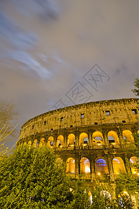 罗马夜幕巨集照明橙子场景历史景观竞技场地标体育馆城市旅行图片