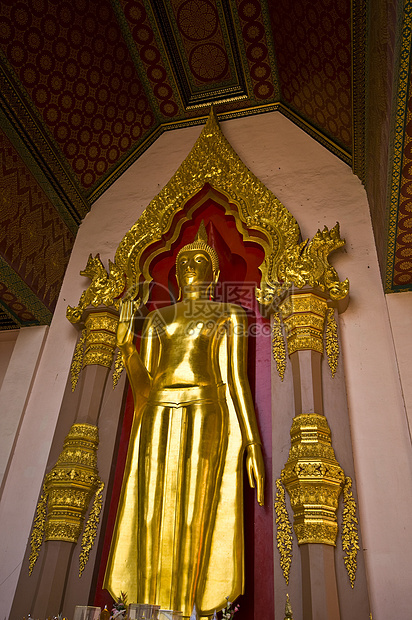 黄金芽珠佛教徒寺庙历史病态石头金子冥想佛塔雕像宗教图片