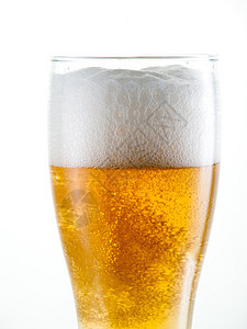 啤酒泡沫液体气泡黄色酒吧金子啤酒杯玻璃白色对象图片