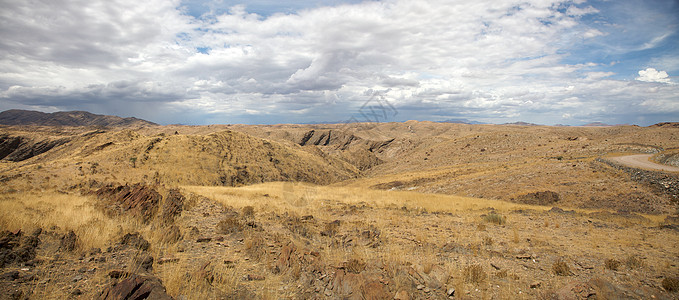 Namib 沙漠土地地平线纳米布干旱荒野爬坡全景蓝色沙丘岩石图片