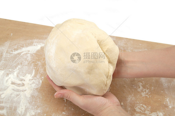 Kneading 面金面包师烘烤面粉手指厨房烹饪女士食物生活图片