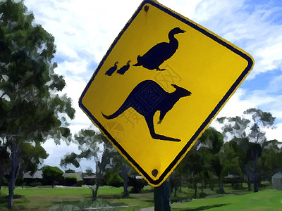 当心荒野动物天空哺乳动物衬套街道警告袋鼠盎司图片
