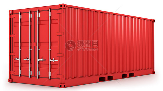 孤立的红货集装箱出口载体血管贮存进口货运白色运输物流把手图片