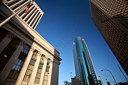 温尼伯旧楼和新温尼伯大楼城市天空玻璃风景旅行旗帜石头蓝色反思水平图片
