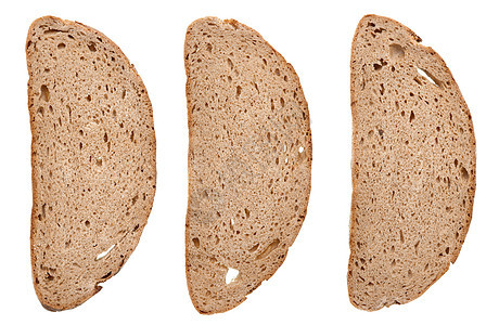 黑麦面包片白色香菜主食面包面粉脆皮棕色黑色图片