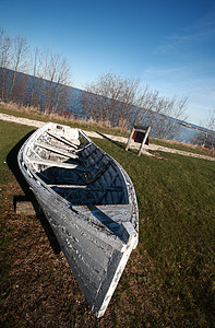 温尼伯湖Hecla的海滨渔船假期旅行商业图片