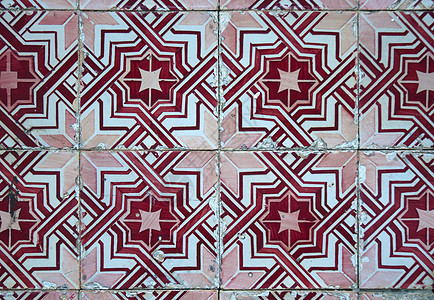 葡萄牙格子瓷砖壁画古董陶瓷艺术家艺术品几何学建筑正方形手工工艺图片