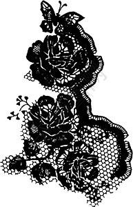 蝴蝶和玫瑰 优雅的蕾丝印图片