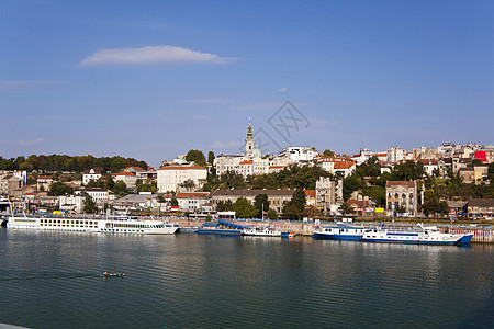 塞尔维亚首都贝尔格莱德 萨瓦河的景象旅游教会建筑学风景历史地方蓝色目的地旅行地标图片