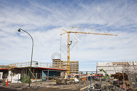 建筑起重车房地产工程建筑活动天空结构工作工地地点住宅投资图片