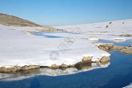 水和雪坡图片