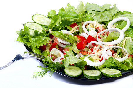 健康新鲜沙律的结束菜单玻璃草药维生素胡椒盘子食物美食午餐洋葱图片