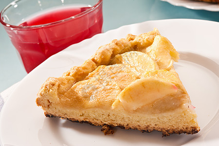苹果蛋糕黄色糕点水果甜点红色蜜饯食物图片