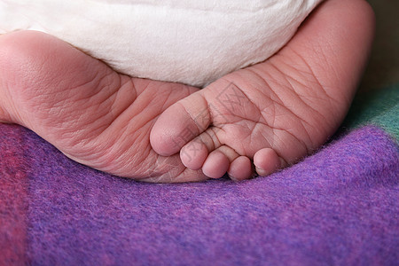 新生儿脚脚趾毯子身体休息情绪安全尿布一部分皮肤孩子图片