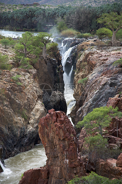 埃普帕瀑布力量绿色漂流岩石风景环境荒野库涅地标图片