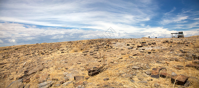 Namib 沙漠到 Solitaire岩石干旱风景土地天空全景地平线运输沙丘蓝色图片
