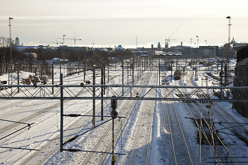 赫尔辛基市中心铁路轨迹图片