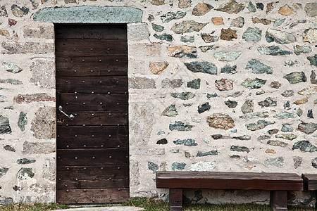 山地避难所  意大利  多洛米蒂山脉窗户石头水平村庄小木屋长椅国家小屋房子农村图片