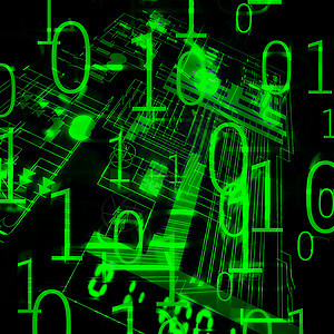 微雪和二进制代码互联网网络数字化全球技术数据绘画通讯语言绿色图片