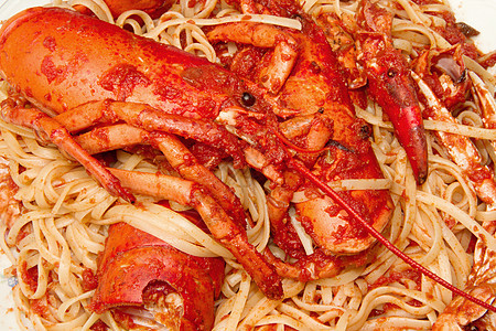 红龙虾面美味奢华菜单食物贝类动物甲壳料理用餐龙虾图片