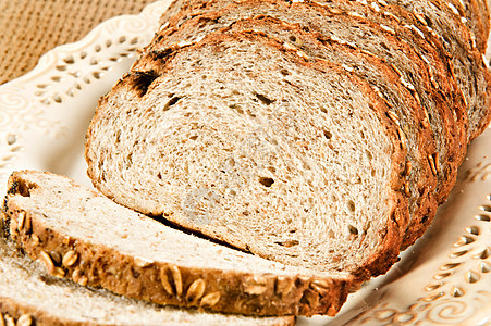 整个健康小麦面包切片早餐工作室化合物食物美食生活脆皮金子面团糕点图片