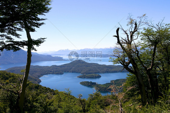 阿根廷圣卡洛斯德巴里洛切附近蓝色旅游旅行目的地公园自由积水山脉国家全景图片