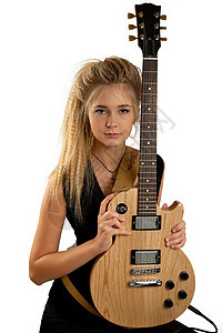 摇滚女孩玩电吉他演员艺术家女性吉他摇滚乐娱乐音乐乐趣乐器工作室图片