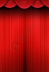 红布的戏剧窗帘背景图片