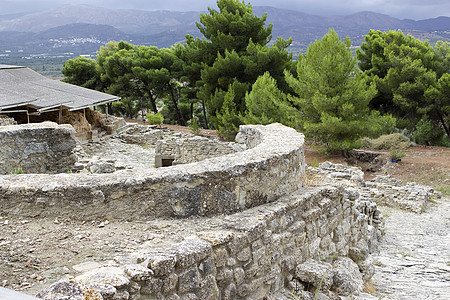 克里特岛古代城市Paistos或Festos村庄考古学神话木马国家大力士旅行石头楼梯文化图片