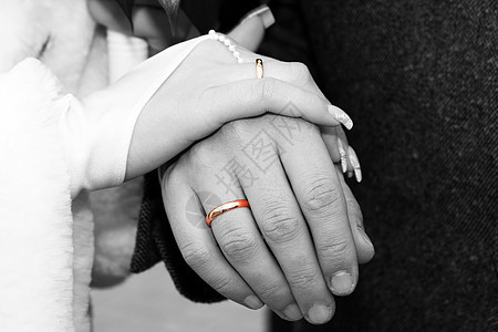 手与结婚戒指庆典婚姻照片花束仪式妻子新娘女士女性手指图片