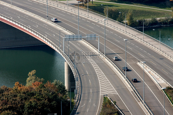 公路高速公路出口全景地平线汽车交通车道风景天线运输远景图片