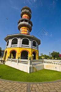 邦帕进寺庙传统游客历史性红色房子住宅旅游公园皇家图片